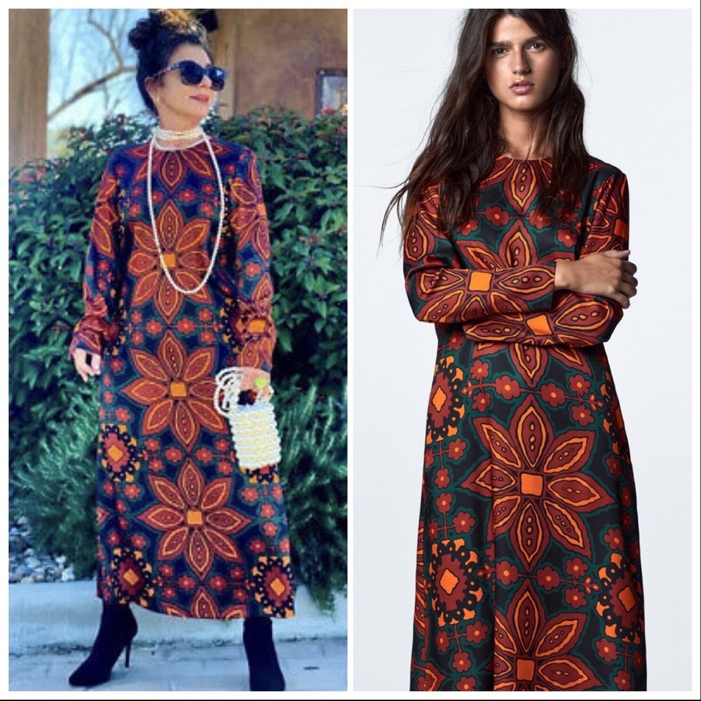 Zara Multicolor Floral Maxi Dress